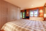 Ground level queen bedroom with a privacy divider 